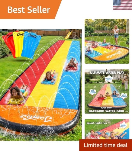 Triple water slide with - water,